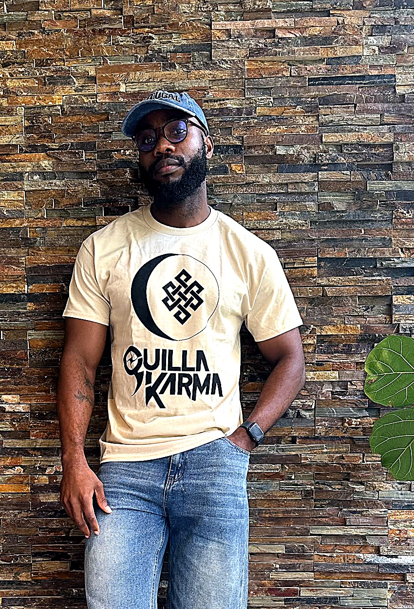 Quilla Karma sand t-shirt, front